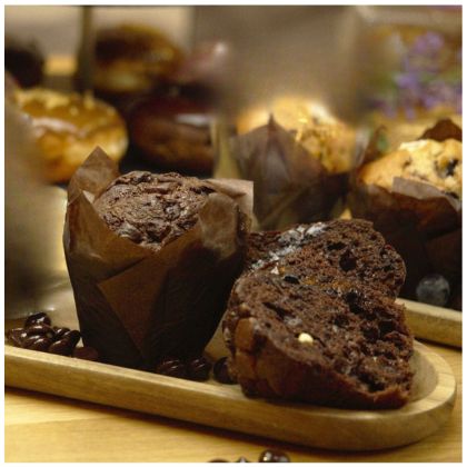 Belgian Triple Chocolate Filled Flowerpot Muffin