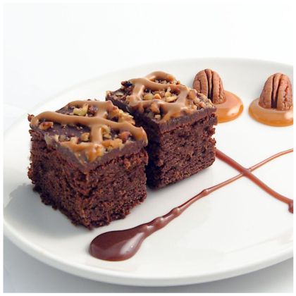 Caramel Pecan Brownie Traybake Bite Size