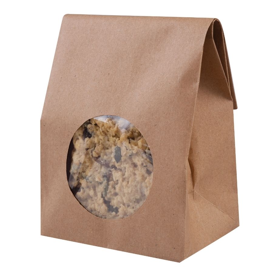 Kraft Effect Paper Cookie And Bites Bag With Window