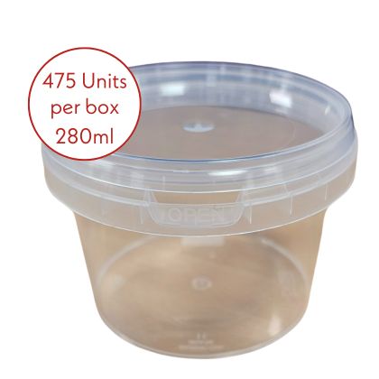 Tamperproof Clear Container / Dessert Pot with Lid 280ml